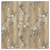 Steampunk auf Gold Tan Leather Fabric Stoff (Muster)