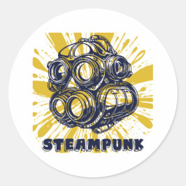 Steampunk-Aufkleber – Vintage-Kunstaufkleber Runder Aufkleber