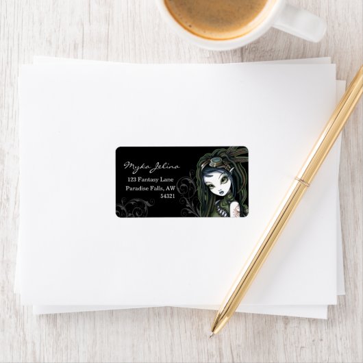 Steampunk Aviatrix Fairy Labels "Cloud Burst" Adressaufkleber (Insitu)