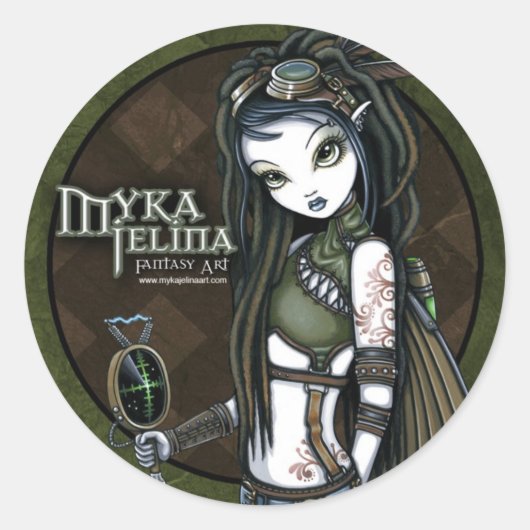 Steampunk Aviatrix Luftkleber "Cloud Burst" Runder Aufkleber (Vorderseite)