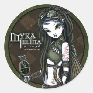 Steampunk Aviatrix Luftkleber "Cloud Burst" Runder Aufkleber