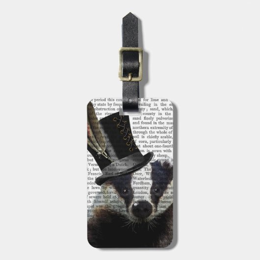 Steampunk Badger in Top Hat Gepäckanhänger (Vorderseite vertikal)