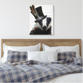 Steampunk Badger in Top Hat Leinwanddruck (Insitu (Schlafzimmer))