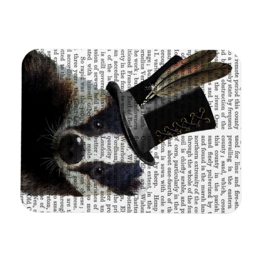 Steampunk Badger in Top Hat Magnet (Horizontal)