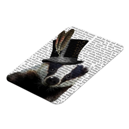 Steampunk Badger in Top Hat Magnet (Linke Seite)