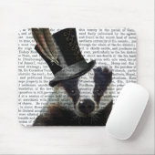 Steampunk Badger in Top Hat Mousepad (Mit Mouse)