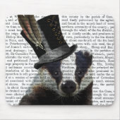 Steampunk Badger in Top Hat Mousepad (Vorne)