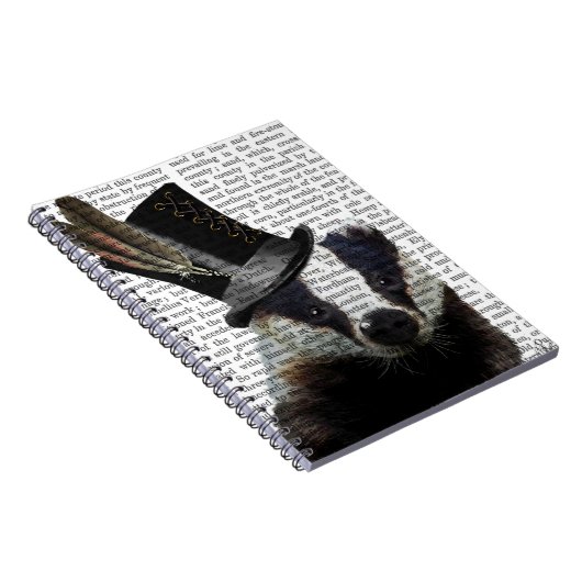 Steampunk Badger in Top Hat Notizblock (Rechte Seite)