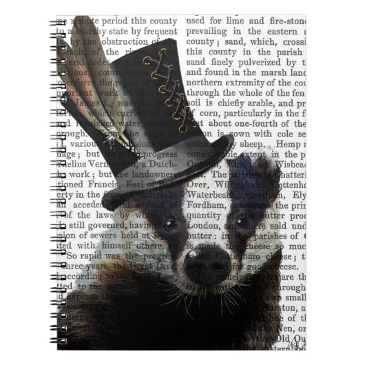 Steampunk Badger in Top Hat Notizblock (Vorderseite)