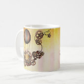 Steampunk-Ballon Antik-Gelb Kaffeetasse (Vorderseite Links)