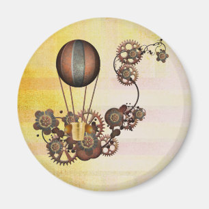Steampunk Ballon Antik Gelb Magnet