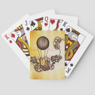 Steampunk Ballon Antik Gelb Spielkarten
