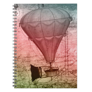 Steampunk-Ballon Skizzenbuch Hardcover Notizbuch Notizblock