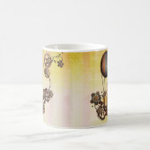 Steampunk Balloon Antik Gelb Kaffeetasse (Mittel)