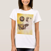 Steampunk Balloon Antik Gelb T-Shirt (Vorderseite)