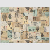 Steampunk Balloon & Postcard Ephemera Tissue Paper Seidenpapier (Vorderseite)