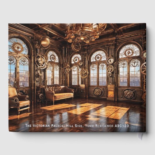 Steampunk Ballroom Elegant Retro Cool Gästebuch (Rückseite)