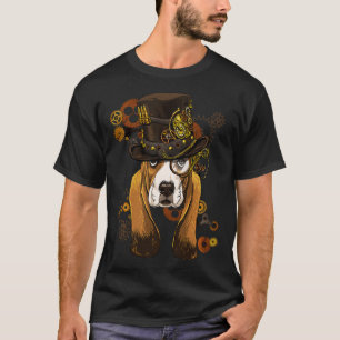 Steampunk Basset Hound Dog Steampunk Liebhaber T-Shirt