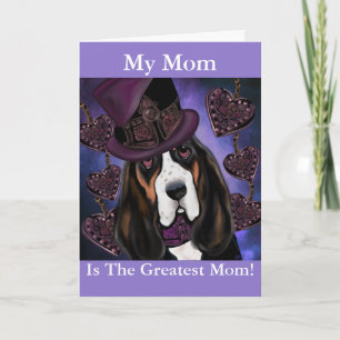 STEAMPUNK Basset Hound Feiertagskarte