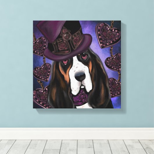 STEAMPUNK Basset Hound Leinwanddruck (Insitu (Holzboden))