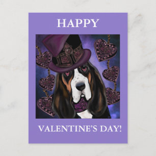STEAMPUNK Basset Hound Postkarte