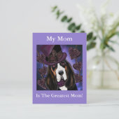 STEAMPUNK Basset Hound Postkarte (Stehend Vorderseite)
