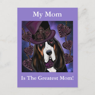 STEAMPUNK Basset Hound Postkarte