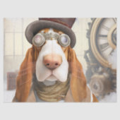 Steampunk Basset Hound Seidenpapier (Vorderseite)