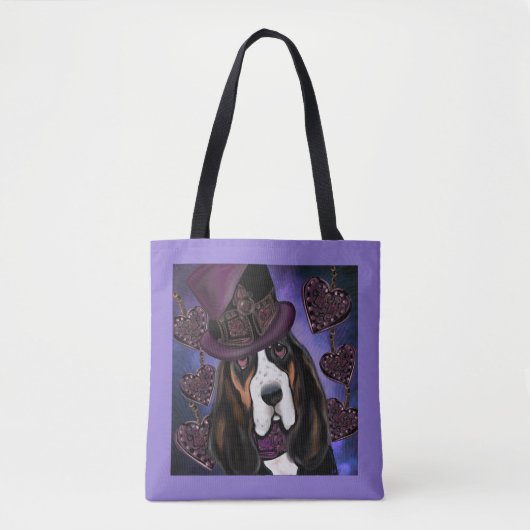 STEAMPUNK Basset Hound Tasche (Vorderseite)