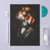 Steampunk-Beagle-Hundeporträt EM2L Decoupage Seidenpapier (Handwerk)
