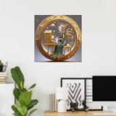 Steampunk Beautiful Space Alien Klavier spielen Poster (Heimbüro)