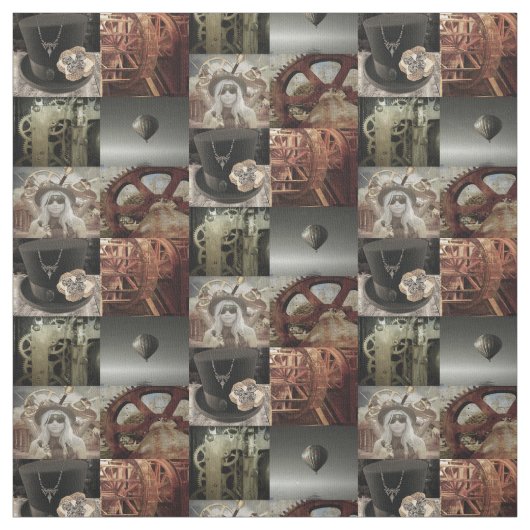Steampunk-Bedrucktes Baumwollgewebe Stoff (Muster)