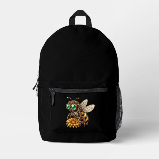 Steampunk Bee Bedruckter Rucksack (Vorderseite)