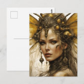 Steampunk Bee Insect Frau Postkarte (Vorne/Hinten)