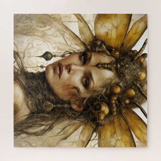 Steampunk Bee Insect Frau Puzzle (Horizontal)