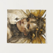 Steampunk Bee Insect Woman Tapestry Wandteppich (Vorderseite (Horizontal))