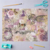 Steampunk Bee Viktorianisch Woman Pink Karos Skrip Seidenpapier (Basteln)