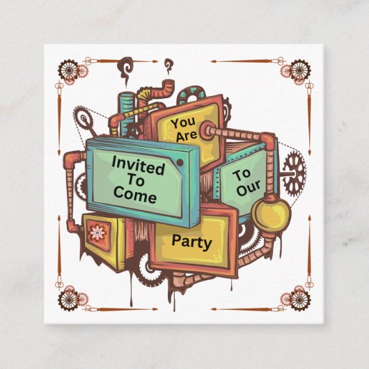 Steampunk Begleitkarte (Vorderseite)