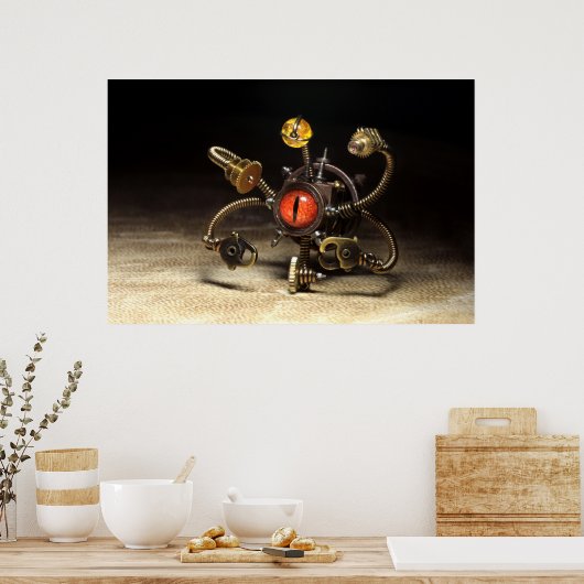 Steampunk Beholder Robot Poster (Küche)