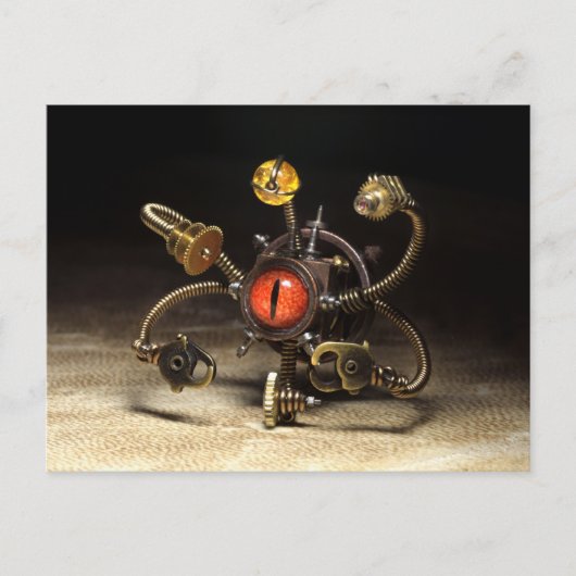 Steampunk Beholder Robot Postkarte (Vorderseite)