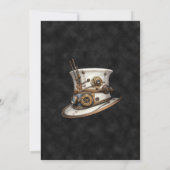 Steampunk Beige Personalized Wedding Invitation Einladung (Rückseite)