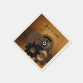 Steampunk Benutzerdefiniertes Textpapier Napkins Serviette (Ecke)