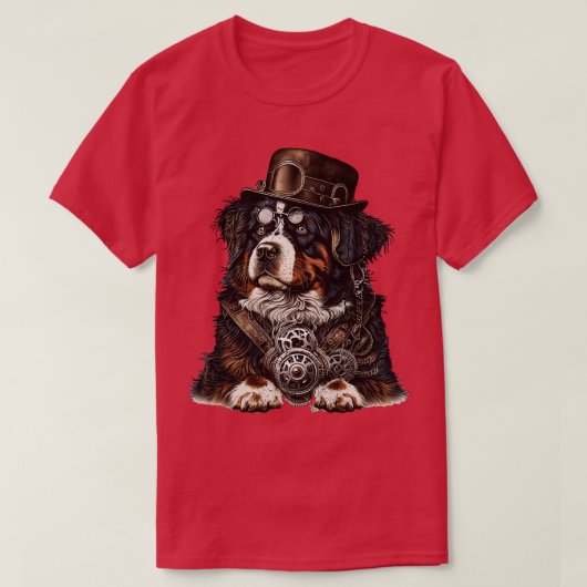 Steampunk Bernese Mountain Dog 3 T-Shirt (Design vorne)