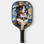 Steampunk Bernese Mountain Dog Pickleball Schläger (Vorderseite)