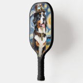 Steampunk Bernese Mountain Dog Pickleball Schläger (Links)
