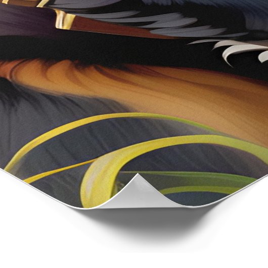 Steampunk Bernese Mountain Dog Poster (Ecke)