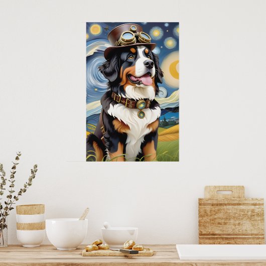 Steampunk Bernese Mountain Dog Poster (Küche)