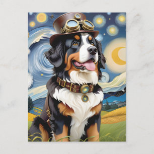 Steampunk Bernese Mountain Dog Postkarte