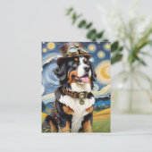 Steampunk Bernese Mountain Dog Postkarte (Stehend Vorderseite)