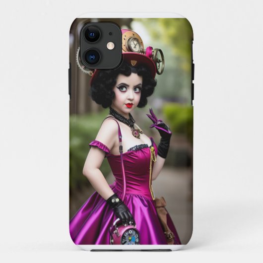Steampunk Betty Boop Handycase Case-Mate iPhone Hülle (Rückseite)